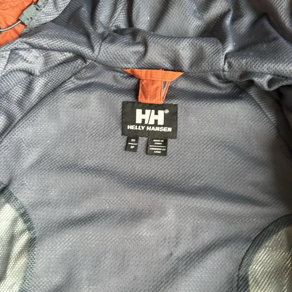 Helly Hansen Ski Jacket Mens XS Helly Tech Colorblock Waterproof Hooded Orange